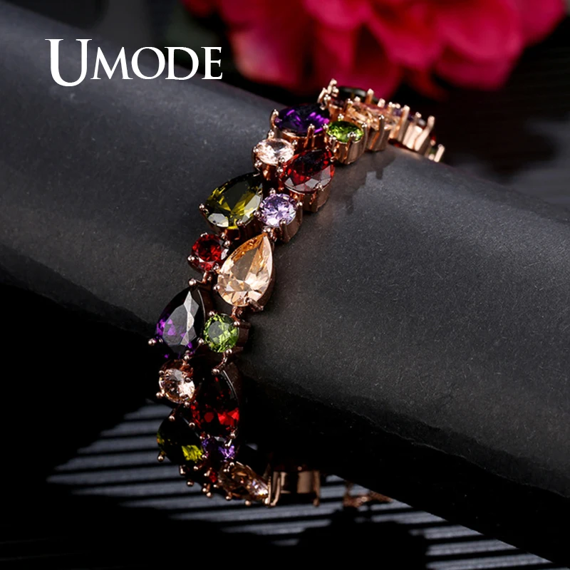 Красочные Роскошные браслеты UMODE для женщин браслет с фианитами тенниса и