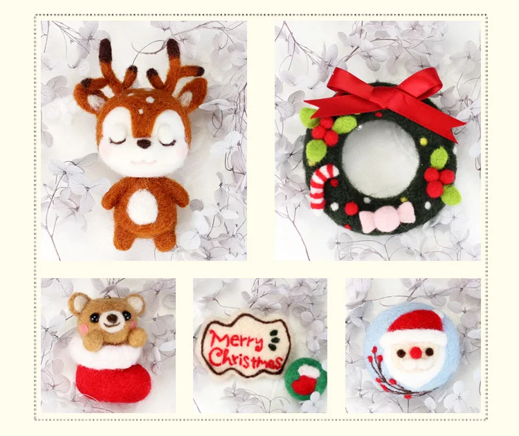 DIY милый мультфильм kawaii Зодиак Домашние животные Щенок лапа кошка рождественские наборы войлочная шерсть ручной работы плюшевая игрушка подарок