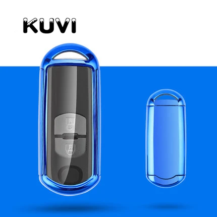 blue TPU Car key fob cover case protect for Mazda 2 mazda 3 mazda 5 mazda 6 CX-3 CX-4 CX-5 CX-7 CX-9 Atenza Axela MX5 Car styling - Название цвета: blue