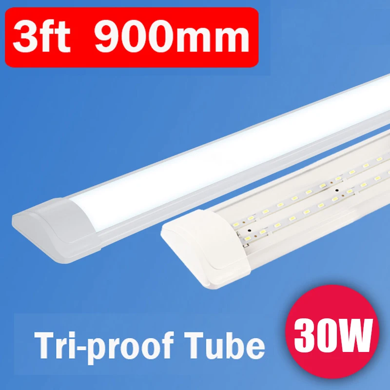 30W 90cm 3ft 120 см светодиодный ламповый светильник 220 В лампа T8 T5 трубка 1200 мм 600 мм 3 фута 4 фута лампада Led настенный светильник ампула холодный теплый белый для дома - Испускаемый цвет: 30W 90cm 3ft