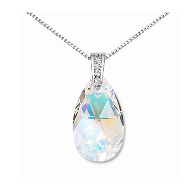 

100% Original Good Crystal 6 colors crystal drop pendant necklace for 2016 Mother's Day gift
