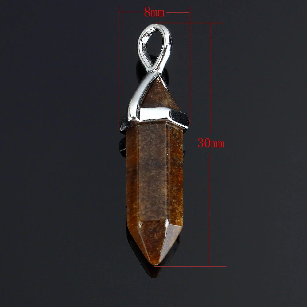 YYW DIY 1 шт. ювелирные изделия шестигранная колонна пули камень кулон тигровый глаз