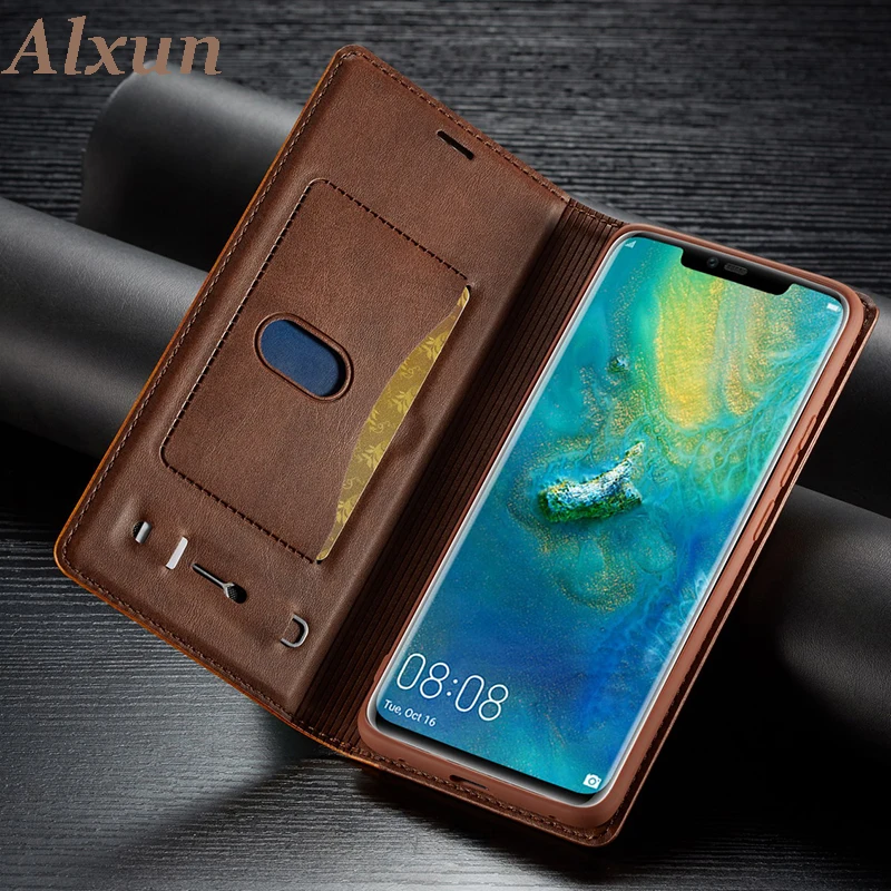 Чехол Alxun для Huawei Mate20 Pro Роскошный чехол бумажник из натуральной кожи чехлы с