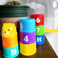mini bear stack cup educational baby toys rainbow color figures folding tower funny piles cup letter toy for kids