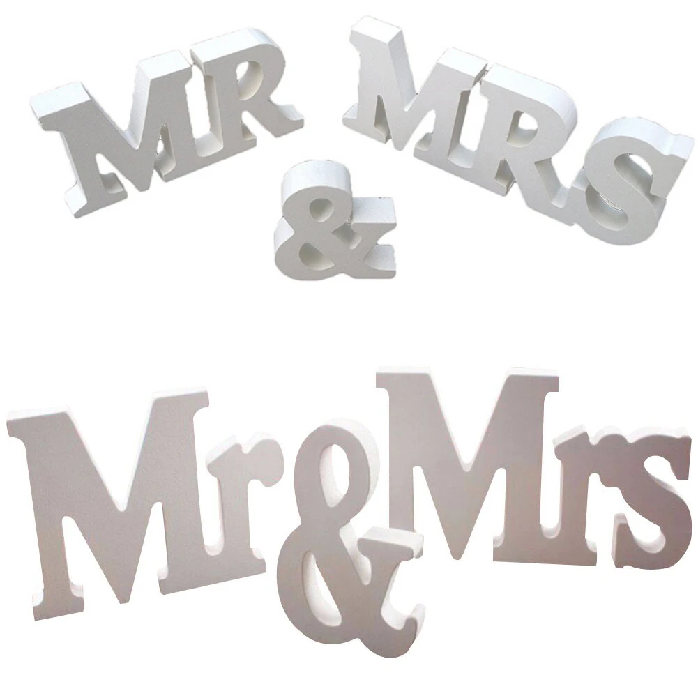 

1 Set English Letters Mr&Mrs Design Wedding Decoration Centrepiece Decor Desktop Table Decor