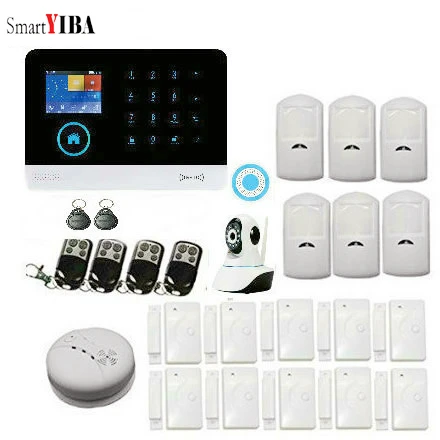 SmartYIBA lcd TFT 3g sim-сигнализация беспроводная wifi сигнализация дома+ ip-камера для умного дома приложение безопасности удаленный GPRS IOS Android