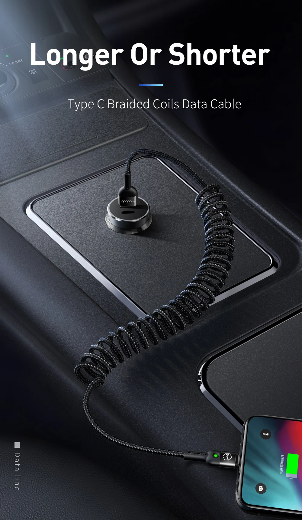 MCDODO кабель usb type C QC 4,0 быстрое зарядное устройство USB C шнур для samsung S9 Note 9 кабель type-C для huawei P20 Xiaomi Mi 8 USB-C