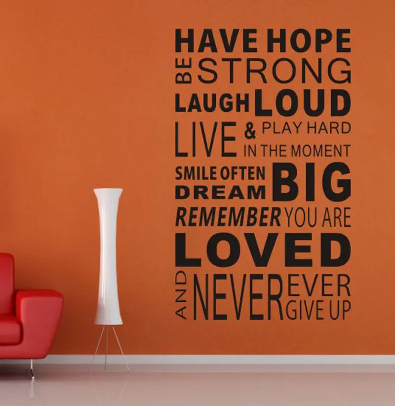 57x107 см цитаты у надеемся быть сильным виниловые наклейки на стены стикеры для