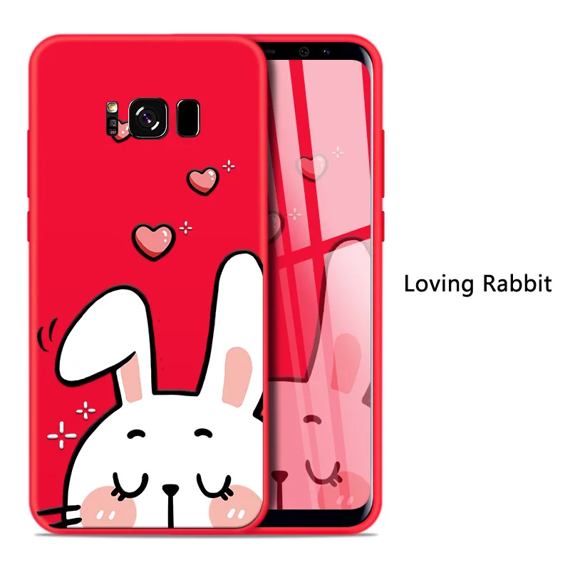 Loving Rabbit ASINA чехол с милым животным для samsung Galaxy S8, чехол, 3D рельефный Силиконовый противоударный бампер для Galaxy S7 Edge S9 Plus S10 - Цвет: Loving Rabbit