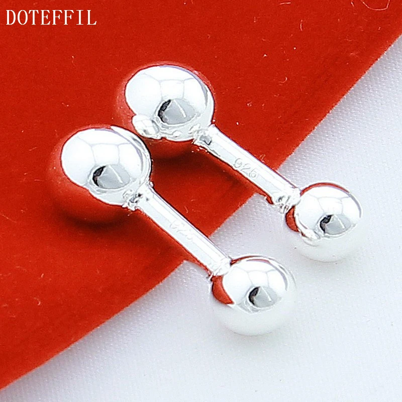DOTEFFIL 925 пробы серебряные Дули твердые шарики Запонки Для Манжет рубашки запонки