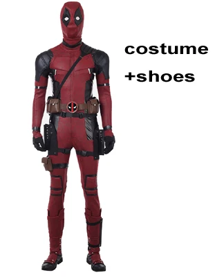 costume with shoe Ling Bultez высокое качество Дэдпул Косплей Костюм Дэдпул 2 вечерние костюмы - Цвет: costume with shoe
