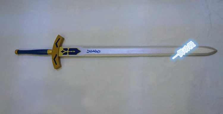 Меч Fate Stay Night, меч Arthur Pendragon, черный, белый, Excalibur, стальной, для косплея, опора, деревянное оружие, 114 см