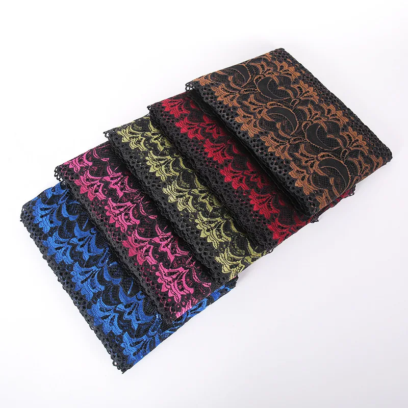 10 Ярдов Качественной Эластичной/Спандекс Мягкой Цветочной Растяжимой Кружевной Обрезки/Шитье Рукоделие Шитья Ширина: 18 см на.