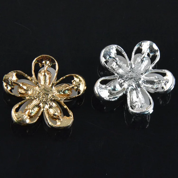 Оптовая продажа 120 шт./лот 25 мм пуговицы из сплава с кристаллами и жемчугом