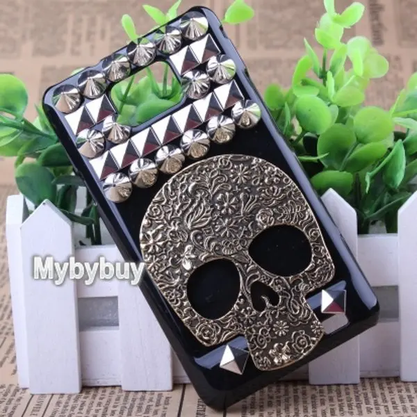 3D Punk Studs Spikes Rivet Skull Case For Samsung Galaxy S2 i9100 |