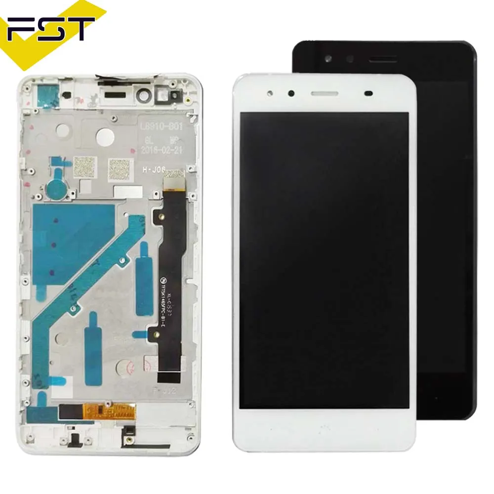 Черный/белый для BQ Aquaris X5 ЖК дисплей + сенсорный экран дигитайзер с рамкой