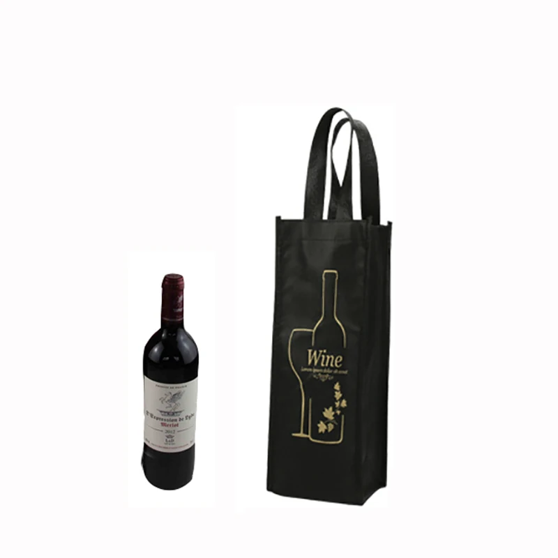 9 Single bottle Красное вино Нетканая ручка сумки с одной двойной бутылкой 2 Подарочная посылка для хранения Эко Черный собственный логотип печать Tote пустой узор - Цвет: 9 Single bottle