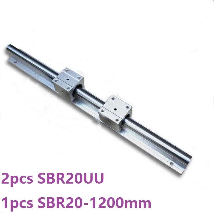 1 шт. SBR20-1200 мм линейная направляющая + 2 SBR20UU опорные блоки ЧПУ части
