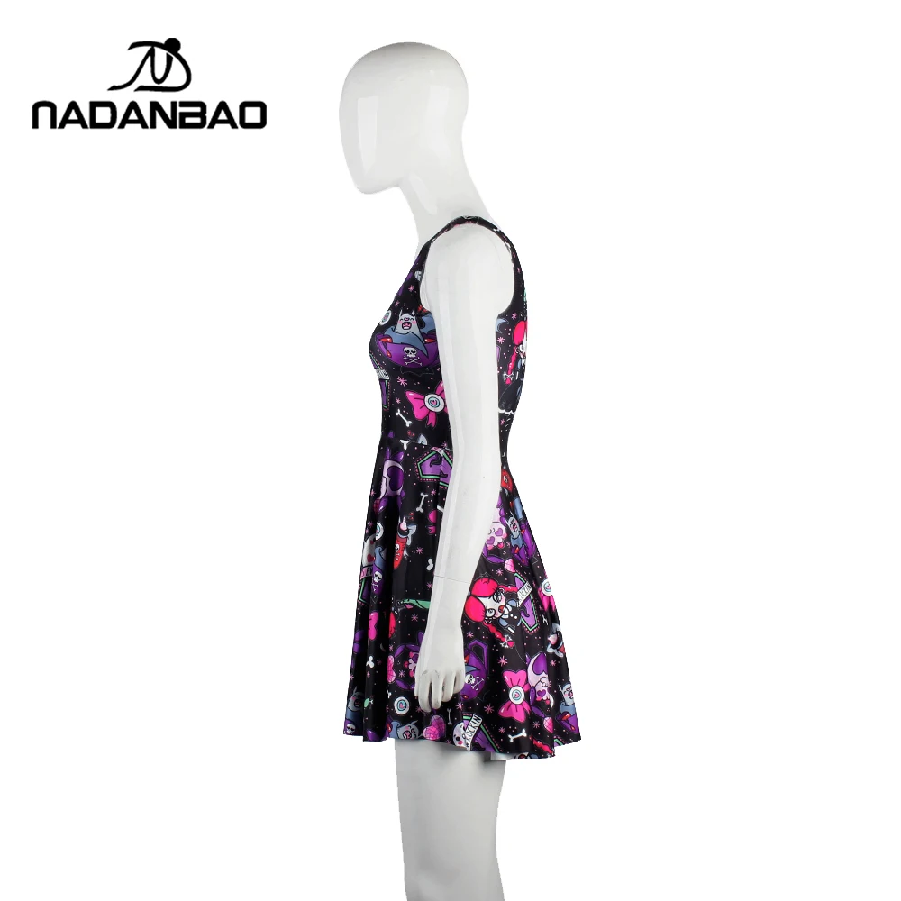 Женское платье NADANBAO Пляжное плиссированное с 3D принтом для Хэллоуина|women dress|summer