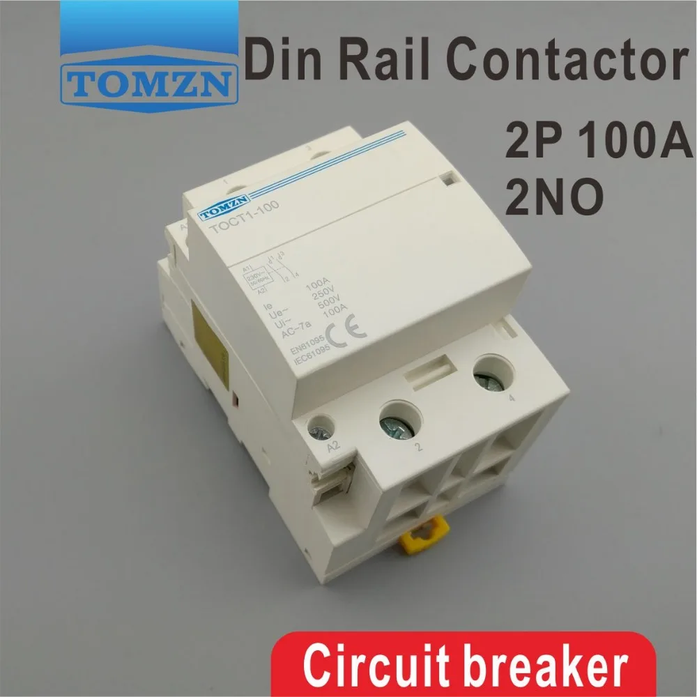 TOCT1 2 P 100A 2NO 230 В 50/60 Гц din-рейку бытовой AC модульная контактор