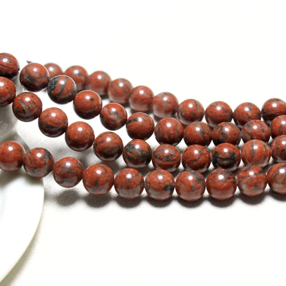 Оптовая продажа круглые бусины из натурального красного кунжута 6/8 /10/12 мм для