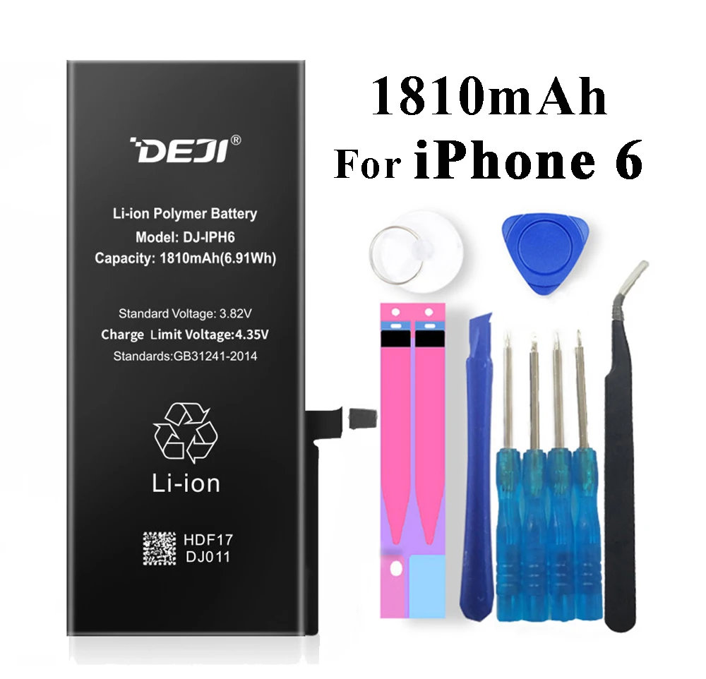 Deji аккумулятор для Apple iPhone 4S 6 6s 8X6G iPhone 6 S встроенные литий-полимерные аккумуляторы+ инструменты для Apple iPhone 4S 6 6s 8 X батарея