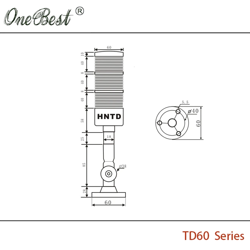 Светодиодный предупреждающий фонарь HNTD 24 В индикаторная лампа полуфора TD60 3