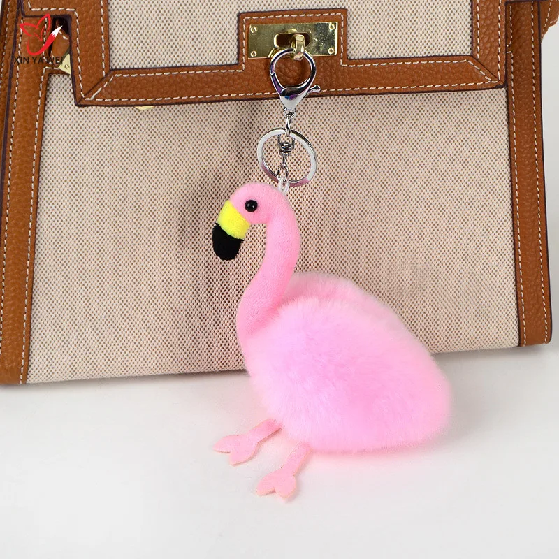 8 см многоцветная цепочка для ключей из натурального кроличьего меха с