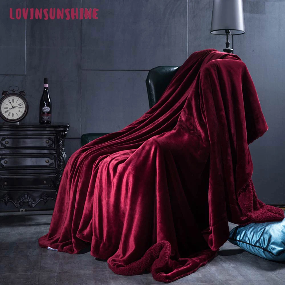 LOVINSUNSHINE толстое Фланелевое Флисовое одеяло мягкая теплая однотонная цветная