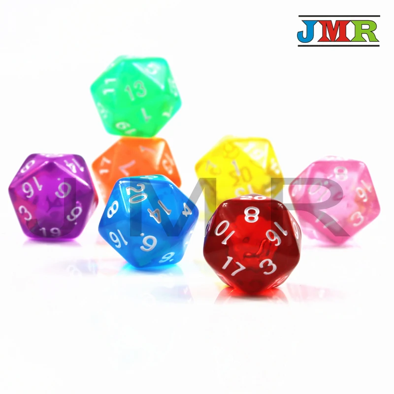 Высокое качество 7 шт трпг D20 игральные кости для 20 сторонних игр кубики цветов