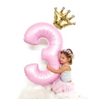 Воздушные шары из фольги в виде цифр, 2 шт.лот, 32 дюйма, для детского дня рождения вечерние праздника, вечеринки, юбилея, короны, декоративные принадлежности