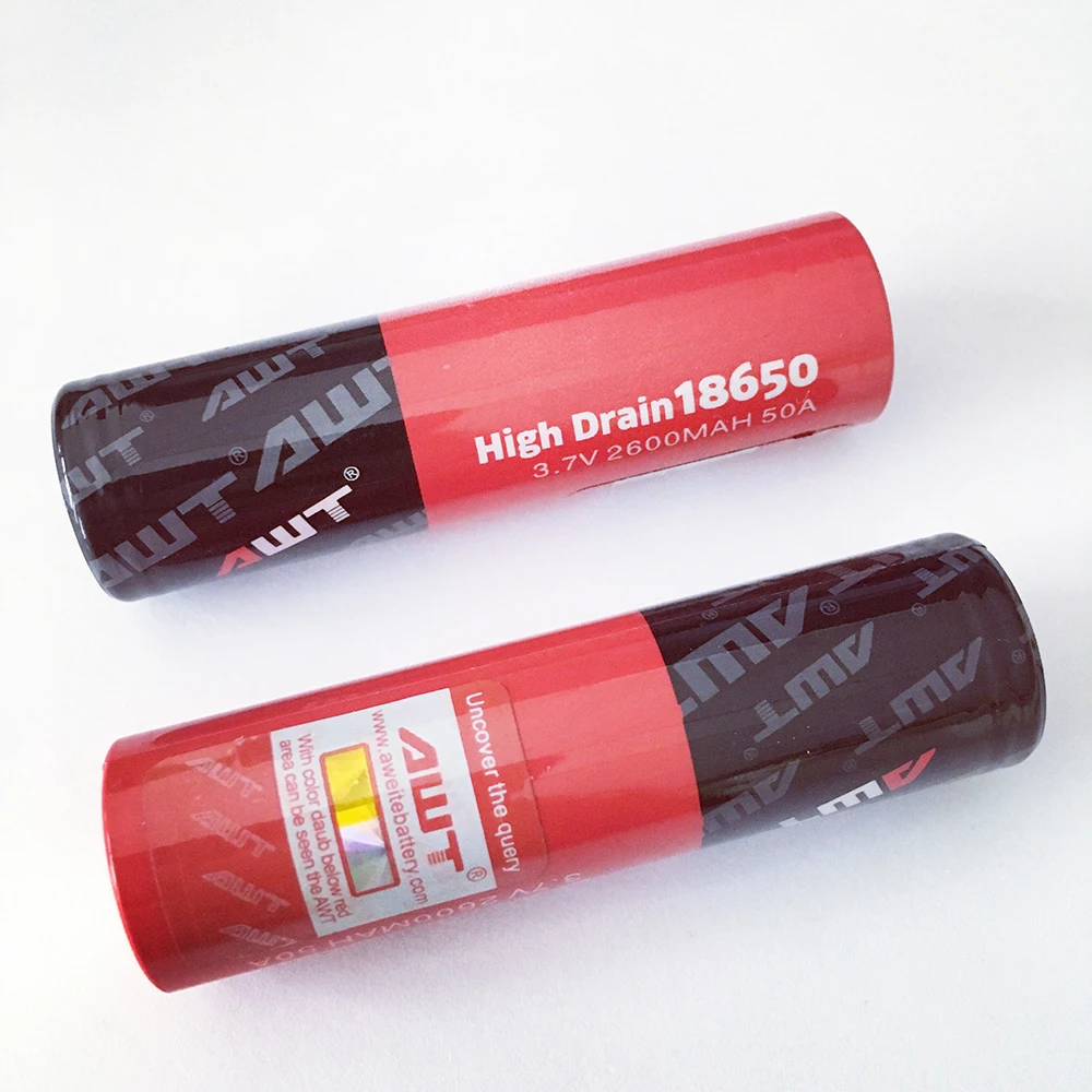 AWT батарея 18650 50A 2600mAh Vape литий ионная для Vogd Innokin Teslacigs HCIGAR Joyetech Cuboid PRO SMOK T006|battery