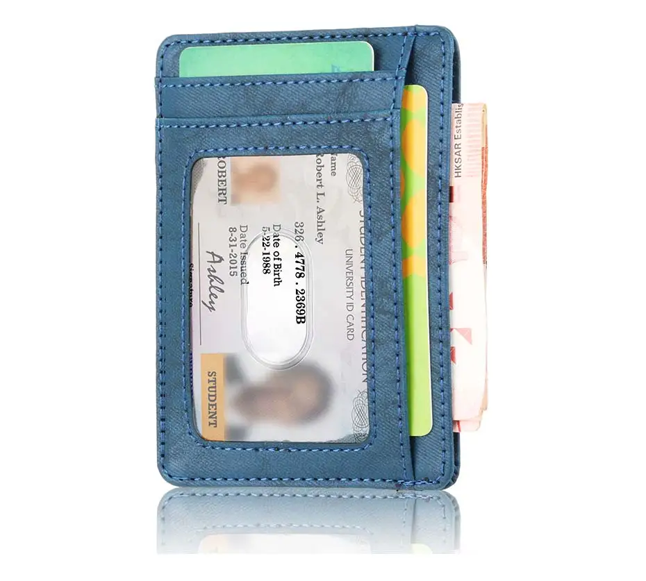 Мужской женский кожаный кредитный держатель для Карт RFID твердый кожаный держатель для карт бизнес-кошелек для путешествий дизайнерский кошелек для мелочи