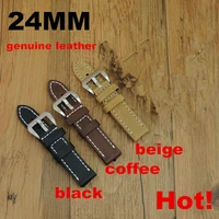 wholesale 10pcs lot 24mm handmade genuine cow leather watch band watch strap 4 colors available wbg019