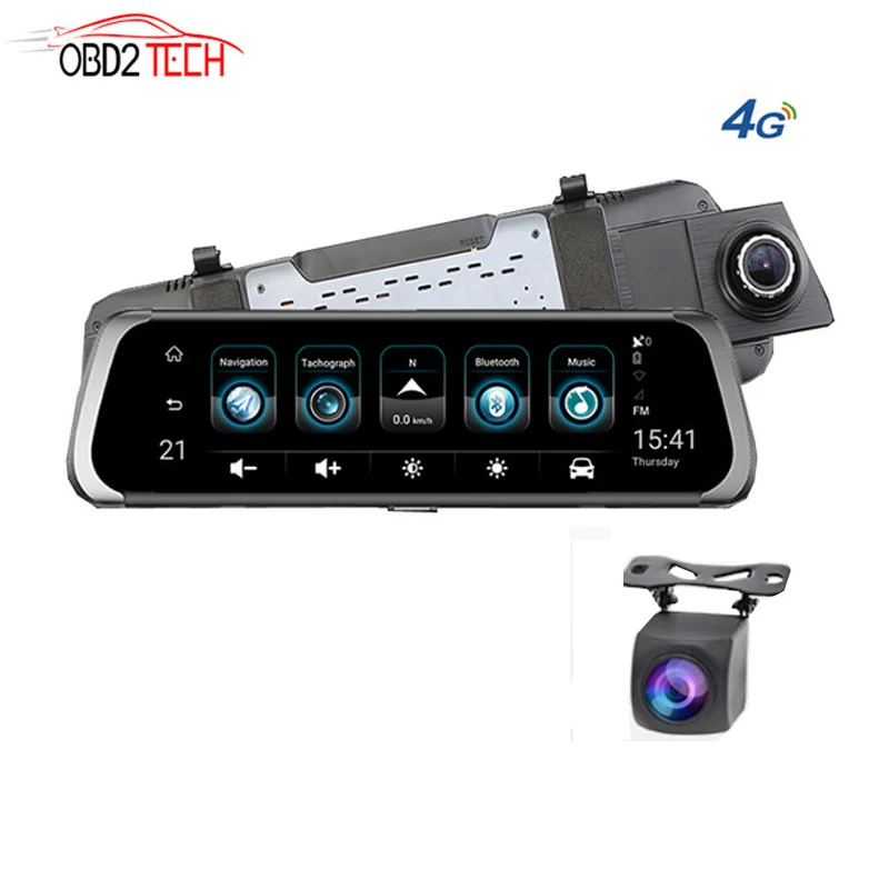 FHD 1080P Видеорегистраторы для автомобилей 4G ADAS Android 10 &quotIPS поток зеркало заднего