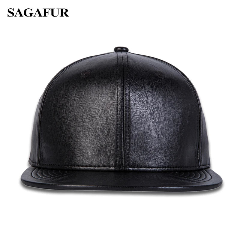 Унисекс из кожзаменителя плоские Hat женский Super Cool Черный Кепки Открытый Хип-хоп
