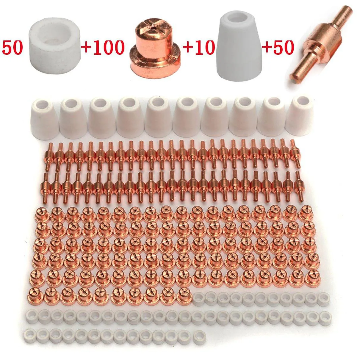 

210X Air Plasma Cutter Consumables Electrode Tip Kit For Torch Pt-31 Lg-40 Cut50
