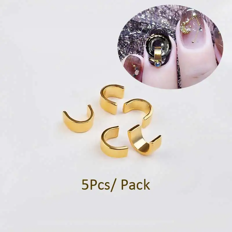 Alloy Button 5pcs 5 шт. кольцо «Ангел» Кристалл Стразы Хамелеон разноцветные блёстки Русалка Аврора 3d стеклянные украшения Блеск аксессуары для ногтей - Цвет: Alloy Button 5pcs