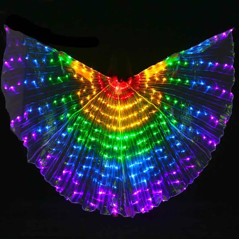 

Hot sale women belly dance lamp props open 360 degrees LED Shining wings girls wings angle of opening dancer props wings stick