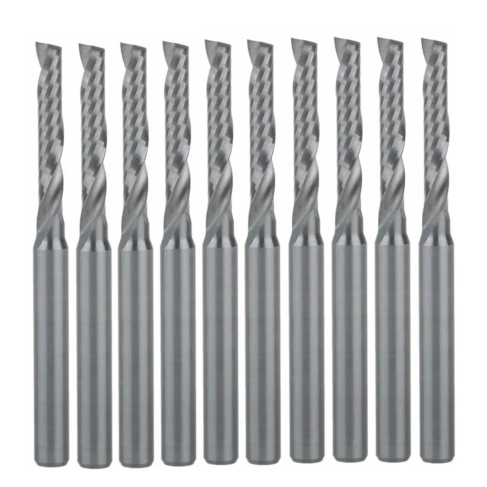 

10pcs 3.175x2.5x15mm Carbide One Flute Spiral Bit Cutting Tools for Rsewood