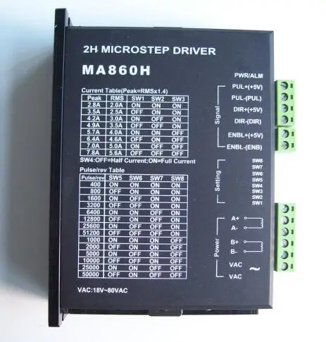 Контроллер платы шагового двигателя MA860H CNC для NEMA 23/34/42 2 0 2/4 А фонарь или