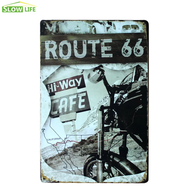 АЗС US Route 66 винтажный домашний декор Оловянная вывеска 8 &quotx 12&quot металлическая