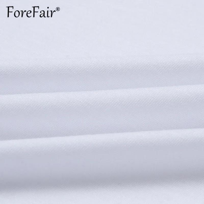 Forefair Летняя женская футболка 2019 белая Топ короткий рукав круглый вырез