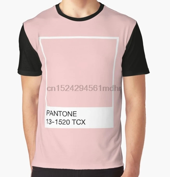 Мужская футболка с принтом Pantone розовая коротким рукавом и круглым вырезом