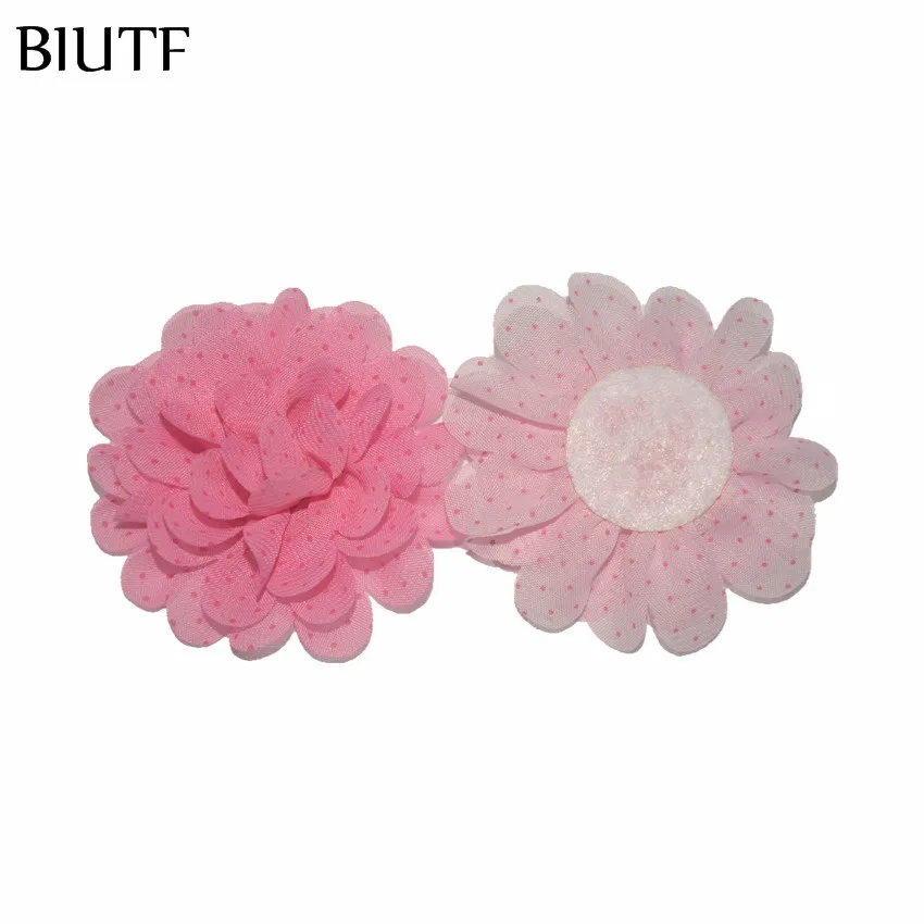 Оптовая продажа 100 шт./лот 2 8 ''горошек Шифоновый Цветок с зажимом для волос