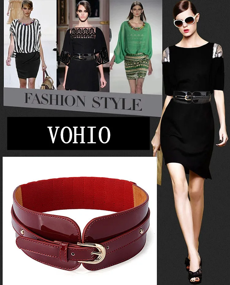 VOHIO ceinture пояс женский черный эластичный и эластичный пододеяльник широкий пояс pearlite слой карамельный цвет осень зима