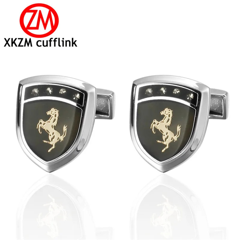 Формальные золотые запонки с лошадью для мужских костюмов пуговицы