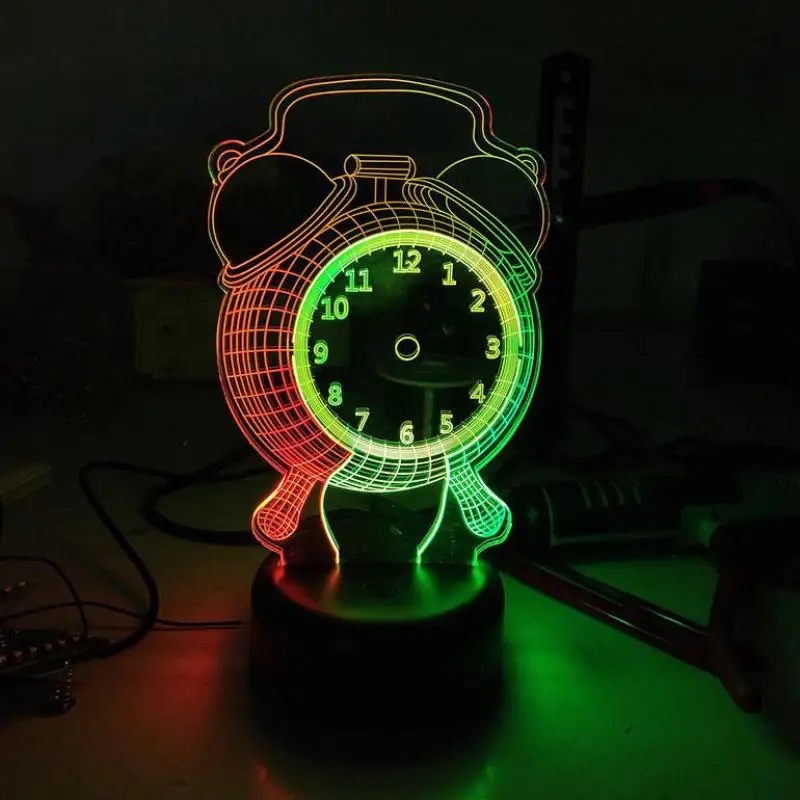 

Alarm Clock 3d Vision Nightlight Creative Colorful Touch Charging Led Stereo Kids Lamp Usb Led Lovely cartoon children's toys