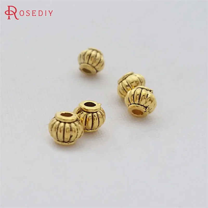 Antique Gold 4344-2) 100 шт 5x4 мм старинное серебро цинковый сплав бусины Тыква бусины браслет бусины Diy ювелирных изделий Аксессуары оптом - Цвет: Antique Gold