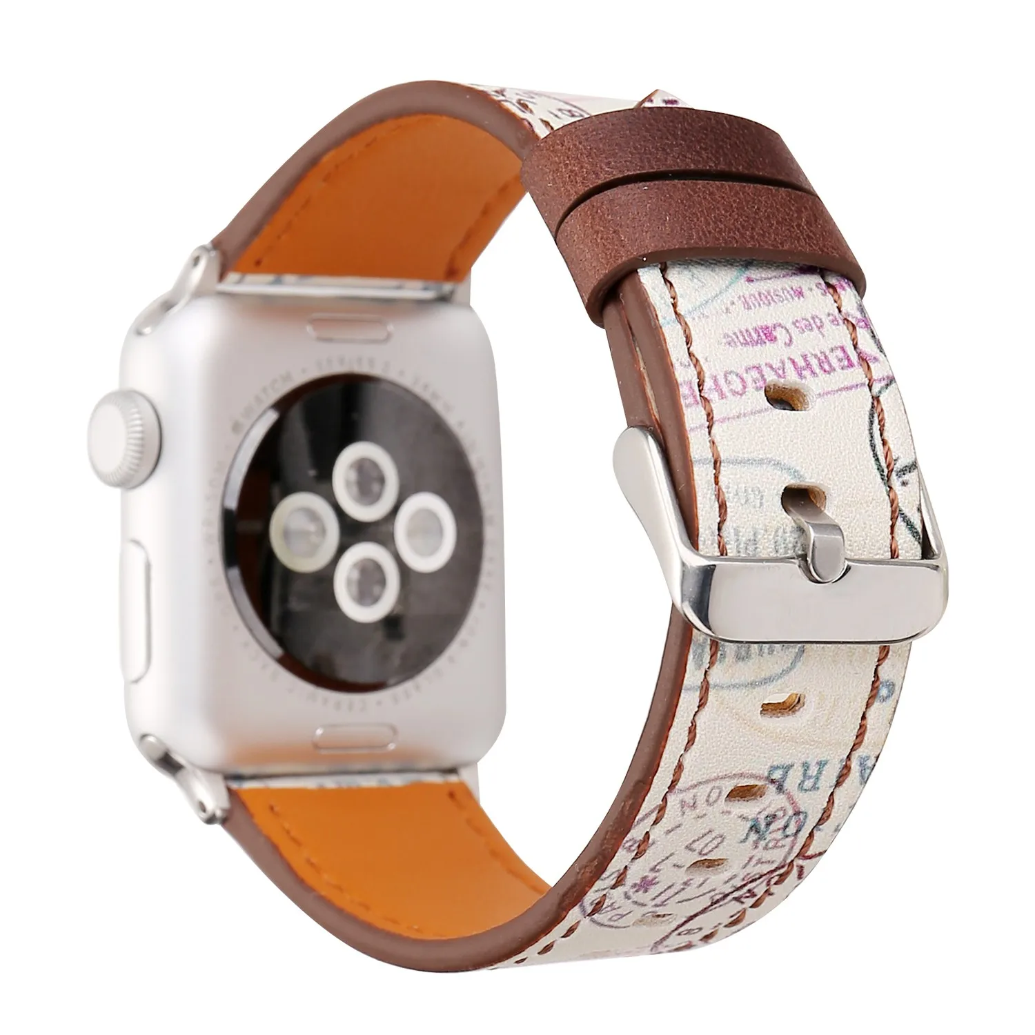 Кожаный ремешок с цветочным принтом для Apple Watch 42/44 мм 38/40 серия 1 2 3 4 ретро браслет